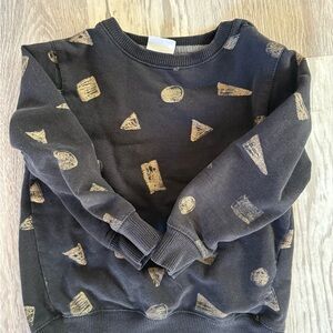 Zara Black and Gold Geometric Crewneck Sweater